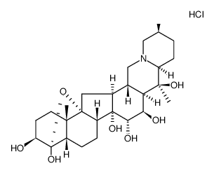 4α,9-epoxy-5β-cevane-3β,4β,14,15α,16β-20-hexaol, hydrochloride结构式