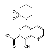 5-(1,1-dioxido-1,2-thiazinan-2-yl)-8-hydroxy-1,6-naphthyridine-7-carboxylic acid Structure