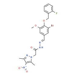 1H-Pyrazole-1-aceticacid,3,5-dimethyl-4-nitro-,[[3-bromo-4-[(2-fluorophenyl)methoxy]-5-methoxyphenyl]methylene]hydrazide(9CI) Structure