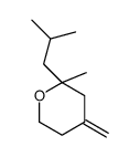 2-methyl-4-methylidene-2-(2-methylpropyl)oxane结构式