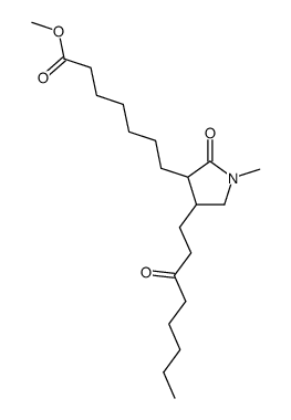 7-[1-Methyl-2-oxo-4-(3-oxo-octyl)-pyrrolidin-3-yl]-heptanoic acid methyl ester结构式