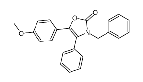 3-benzyl-5-(4-methoxyphenyl)-4-phenyl-1,3-oxazol-2-one结构式