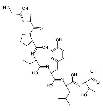 (2S,3R)-2-[[(2S)-2-[[(2S)-2-[[(2S)-2-[[(2S)-1-[(2S)-2-[(2-aminoacetyl)amino]propanoyl]pyrrolidine-2-carbonyl]amino]-3-methylbutanoyl]amino]-3-(4-hydroxyphenyl)propanoyl]amino]-4-methylpentanoyl]amino]-3-hydroxybutanoic acid Structure