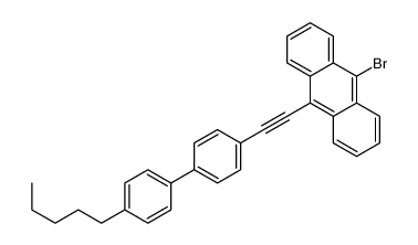 9-bromo-10-[2-[4-(4-pentylphenyl)phenyl]ethynyl]anthracene结构式