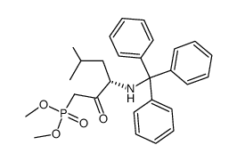 1-(dimethylphosphonate)-2-oxo-3-(tritylamino)-5-methylhexane结构式