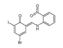 4-bromo-2-iodo-6-[(2-nitroanilino)methylidene]cyclohexa-2,4-dien-1-one Structure