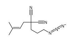 2-(3-azidopropyl)-2-(3-methylbut-2-enyl)propanedinitrile结构式