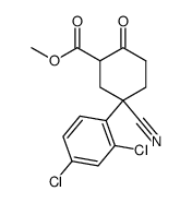 methyl 5-cyano-5-(2,4-dichlorophenyl)-2-oxocyclohexanecarboxylate结构式
