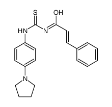 (2E)-3-Phenyl-N-{[4-(1-pyrrolidinyl)phenyl]carbamothioyl}acrylami de Structure