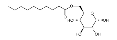 6-O-Octanoyl-α-D-glucopyranose结构式