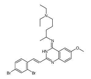 4-N-[2-[(E)-2-(2,4-dibromophenyl)ethenyl]-6-methoxyquinazolin-4-yl]-1-N,1-N-diethylpentane-1,4-diamine Structure