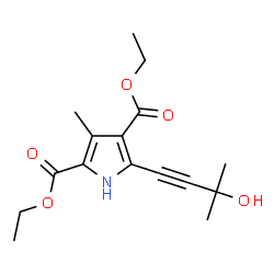 1H-Pyrrole-2,4-dicarboxylicacid,5-(3-hydroxy-3-methyl-1-butynyl)-3-methyl-,diethylester(9CI)结构式