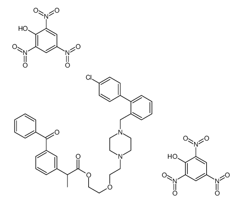 2-[2-[4-[(4-chlorophenyl)benzyl]piperazin-1-yl]ethoxy]ethyl 2-(3-benzoylphenyl)propionate, compound with 2,4,6-trinitrophenol (1:2) Structure