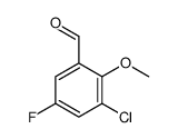 3-chloro-5-fluoro-2-methoxybenzaldehyde结构式