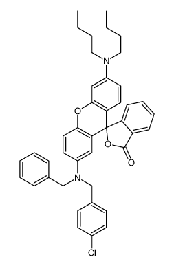 2'-[benzyl(4-chlorobenzyl)amino]-6'-(dibutylamino)spiro[isobenzofuran-1(3H)-9'[9H]-xanthene]-3-one结构式