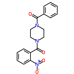 (4-Benzoyl-1-piperazinyl)(2-nitrophenyl)methanone Structure