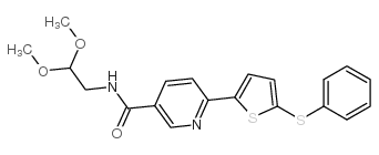 N-(2,2-DIMETHOXYETHYL)-6-(5-(PHENYLTHIO)THIOPHEN-2-YL)NICOTINAMIDE Structure