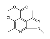 1H-Pyrazolo[3,4-b]pyridine-4-carboxylic acid, 5-chloro-1,3,6-trimethyl-, methyl ester结构式