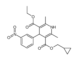 ethyl cyclopropylmethyl 2,6-dimethyl-4-(3-nitrophenyl)-1,4-dihydropyri dine-3,5-dicarboxylate Structure