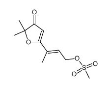 5-((E)-3-methanesulfonyloxy-1-methylpropenyl)-2,2-dimethylfuran-3(2H)-one结构式