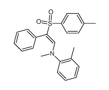 Methyl-[(E)-2-phenyl-2-(toluene-4-sulfonyl)-vinyl]-o-tolyl-amine结构式