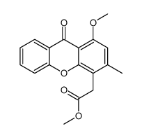 methyl 2-(1-methoxy-3-methyl-9-oxoxanthen-4-yl)acetate结构式