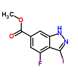 4-氟-3-碘-1H-吲唑-6-羧酸甲酯结构式