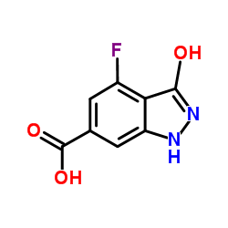 4-FLUORO-3-HYDROXY-6-(1H)INDAZOLE CARBOXYLIC ACID结构式