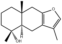 (4aR)-4,4aα,5,6,7,8,8a,9-Octahydro-3,5,8aβ-trimethylnaphtho[2,3-b]furan-5α-ol结构式