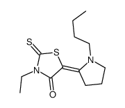 5-(1-butylpyrrolidin-2-ylidene)-3-ethyl-2-thioxothiazolidin-4-one structure