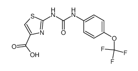 2-[({[4-(Trifluoromethoxy)phenyl]amino}carbonyl)amino]-1,3-thiazole-4-carboxylic acid结构式