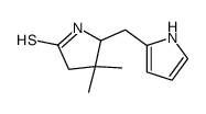 4,4-dimethyl-5-(1H-pyrrol-2-ylmethyl)pyrrolidine-2-thione结构式