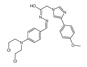 N-[(E)-[4-[bis(2-chloroethyl)amino]phenyl]methylideneamino]-2-[4-(4-methoxyphenyl)imidazol-1-yl]acetamide结构式