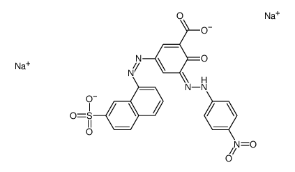 3-[(4-nitrophenyl)azo]-5-[(7-sulpho-1-naphthyl)azo]salicylic acid, sodium salt structure