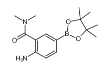 2-amino-N,N-dimethyl-5-(4,4,5,5-tetramethyl-1,3,2-dioxaborolan-2-yl)benzamide structure