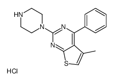 5-methyl-4-phenyl-2-piperazin-1-ylthieno[2,3-d]pyrimidine,hydrochloride结构式