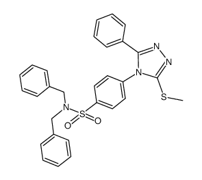 N,N-dibenzyl-4-(3-methylthio-5-phenyl-4H-1,2,4-triazol-4-yl)benzenesulfonamide结构式