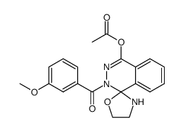 4'-acetoxy-2'-(3-methoxy-benzoyl)-2'H-spiro[oxazolidine-2,1'-phthalazine]结构式