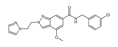 N-(3-Chlorobenzyl)-4-methoxy-2-[2-(1H-pyrazol-1-yl)ethyl]-2H-indazole-6-carboxamide Structure