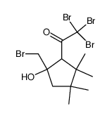 4-Hydroxy-1,1,2,2-tetramethyl-4-brommethyl-3-(tribrom-acetyl)-cyclopentan结构式