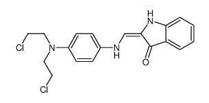 (2E)-2-[[4-[bis(2-chloroethyl)amino]anilino]methylidene]-1H-indol-3-one Structure