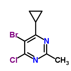 5-Bromo-4-chloro-6-cyclopropyl-2-methylpyrimidine结构式