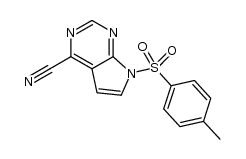 7-[(4-methylphenyl)sulfonyl]-7H-pyrrolo[2,3-d]pyrimidine-4-carbonitrile结构式