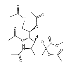 methyl 5-acetamido-2,7,8,9-tetra-O-acetyl-3,4,5-trideoxy-D-manno-2-nonulopyranosonate结构式