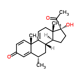 (6α)-17-Hydroxy-6-methylpregna-1,4,9(11)-triene-3,20-dione Structure
