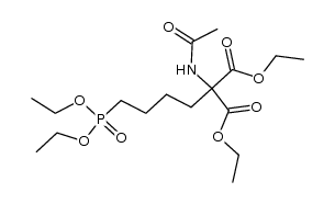 (N-acetylamino-5 bis-ethoxycarbonyl-5,5)-pentylphosphonate de diethyle Structure