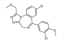 8-chloro-6-(3-chloro-4-methoxyphenyl)-1-(methylsulfanylmethyl)-4H-[1,2,4]triazolo[4,3-a][1,4]benzodiazepine结构式
