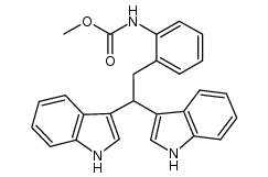 N-methoxycarbonyl-2-[2,2-bis-(1H-indol-3-yl)ethyl]phenylamine Structure