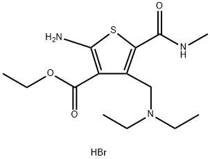 Ethyl 2-Amino-4-[(diethylamino)methyl]-5-(methylcarbamoyl)thiophene-3-carboxylate Hydrobromide结构式