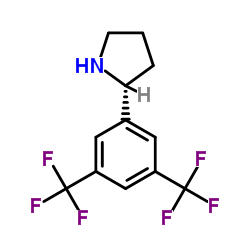 (2R)-2-[3,5-Bis(trifluoromethyl)phenyl]pyrrolidine结构式